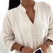 Women's Clothing V Neck Lace Trim Oversized Blouse Flowy Loose Fit Casual Shirt_ecoleips.com