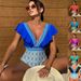 Women's Clothing One-Piece Swimsuit Women's Sexy V-Neck Ruffled Backless Bikini Swimsuit_ecoleips.com