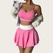 Seamless Short Skirt Yoga Set For Women, Shock-proof Sportswear, Running Outerwear, Bra For Preventing Exposure, Fitness Tennis Short Skirt_ecoleips.com