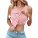 Women's Clothing Round Neck Solid Color Vest With Bra Base Layer Outerwear_ecoleips.com
