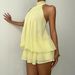 Slim Fit Fashion Sexy Backless Halter Neck Dress With Tie Waist Style Vacation Wear Versatile Solid Color Women's Dress_ecoleips.com