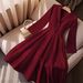 French Elegant Slimming Burgundy Dress New Cross Border 2026 Women's Clothing/Dress_ecoleips.com