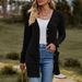 Women's Long Sleeved Cardigan Jacket Solid Color Brushed Pit Strip Design Autumn New Clothing For Women_ecoleips.com
