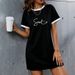 2026 Summer Women's Color Block Fashion Letter Daily Elegant Round Neck Long Sleeve Dress 012 Print_ecoleips.com
