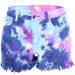 Women's Clothing Tie Dye Tassel Hem Hole Loose Women's Denim Shorts_ecoleips.com