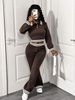 Women's Clothing Autumn/Winter New Women's Casual Striped Color Block Long Sleeved Top And Pants Two Piece Set_ecoleips.com
