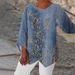Women's Spring And Autumn Fashion Loose Sequins Starry Sky Print Long Sleeve V-Neck T-Shirt Women_ecoleips.com