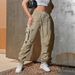 Women's Clothing Overalls Summer Sports Pants Functional Tactical Pants Cuff Casual Pants_ecoleips.com