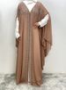 New Design Ramadan Muslim Abaya Luxury Arabian Bat Sleeve Robe Rhinestone Hooded Dress Fashion Elegant Dubai Middle East Kimono_ecoleips.com