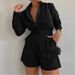European And American Women's Cross-Border Hot Sale 2024 New Fashion Casual Short Trousers Long Sleeve Shirt Set_ecoleips.com