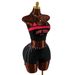 Women's Y2K Style Two Piece Tight Shorts Set Halter Neck Print Backless Top Sexy European American Tie Front Top Shorts Set_ecoleips.com