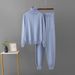 Women's Knitted Set Turtleneck Sweater And High-Waisted Loose Pants Casual Sportswear_ecoleips.com