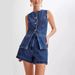 Women's Summer Fashion Sleeveless Slim Fit High Waist Denim Shorts Set Casual_ecoleips.com