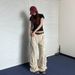 2025 American Style Beige Premium Wide Work For Women's Street Loose Straight Leg Pants_ecoleips.com