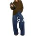 Women's Clothing Minimalist Wide Leg Pants Lightly Deconstructed, Front Split, Elegant Loose Jeans, High Waist, Casual Long Pants_ecoleips.com