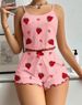 2025new European and American women's pajamas fashion suits cross border foreign trade design sense printed sweet suspender shorts_ecoleips.com