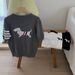 Summer 100% Cotton Women's T-shirt Casual Striped Knit Pullover Short Sleeved Loose Round Neck Tees Embroidered Luxury Brand Top_ecoleips.com