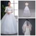 Summer/Autumn Plus Size Wedding Dress Simple Off Shoulder Mid Sleeve Lace Floor Length Slimming Dress For Women_ecoleips.com