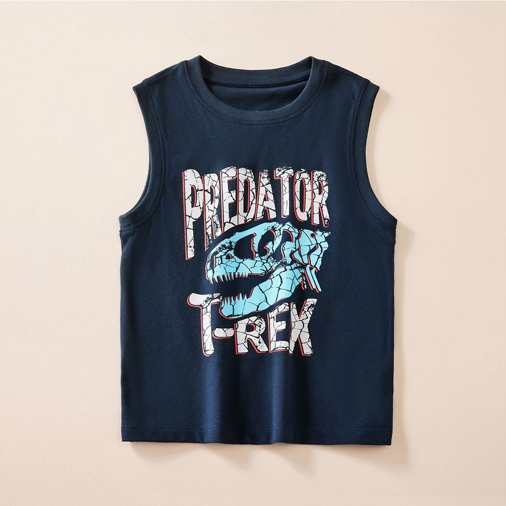 Children's Pure Cotton Vest, Undershirt, T-shirt For Boys, Baby Cartoon All-cotton Sleeveless Top, Can Be Worn Outside_ecoleips.com