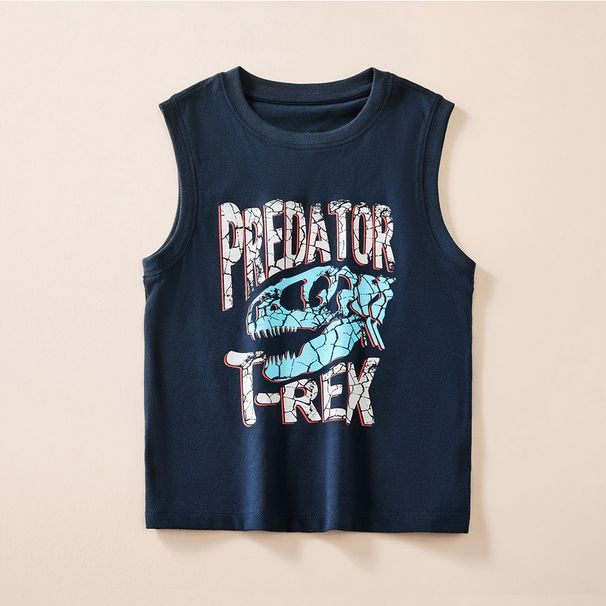 Children's Pure Cotton Vest, Undershirt, T-shirt For Boys, Baby Cartoon All-cotton Sleeveless Top, Can Be Worn Outside_ecoleips.com