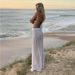 Women's Clothing Summer New Sexy Hollow Perspective Knitted Beach Vacation Solid Color Skirt Outer Wear For Women_ecoleips.com