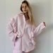 Pink Ruffled Pure Cotton Long Sleeve Shorts Pajamas Two-Piece Set European And American Autumn New Cross-Border_ecoleips.com