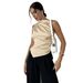 Women's Clothing Summer Satin Shirt For Women Sleeveless Faux Silk Top Stylish Design Simple Camisole Tank Top Women's Clothing_ecoleips.com