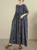Cotton Long Sleeve Print Floral Vintage Dresses For Women New All Season Casual Loose Long Dress Femme Vestidos Elegant Clothing_ecoleips.com