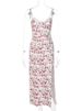 Hugcitar Ruffles Floral Print Slip Sleeveless Backless Sexy Bodycon Slit Midi Dress Summer Elegant Clothes Party Y2K Wholesale_ecoleips.com