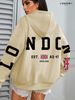 Women's Clothing Printed Kangaroo Pocket Hoodie Casual Long Sleeved Drawstring Pocket_ecoleips.com