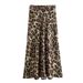 Verve 2025 Spring New Women's Fashion Elegant Satin Texture Animal Print Skirt W063 3071_ecoleips.com