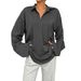 Women's Casual Polo Collar Long Sleeve Top European American Style Loose Base Layer Spring Summer_ecoleips.com
