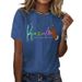 Aria Basics Aria Basics Cross-border Short-sleeve Bestseller 3D Digital Lotus Pattern Printed Letter Top European And American Style_ecoleips.com