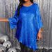 Plus Size Casual Tunic Top With Round Neck & 3/4 Sleeves - Flowy Asymmetrical Hem Women's Blouse For Everyday Comfort_ecoleips.com