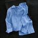 Women's High-End Faux Cotton Linen Shirt Summer Casual Relaxed Sun Protective Set Old Money Style Outfit_ecoleips.com