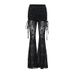 Elegant Sexy Cross Flocked Skirt Pants for Women Versatile European American Style Autumn 2024 New Arrival CF24374_ecoleips.com