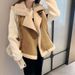 Women’s Lambswool & Faux Suede Vest – Oversized Korean Style, Winter Warmth, Luxe Fur Trim (Beige/Khaki/Brown/Black, M-2XL)_ecoleips.com