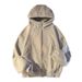 Gray Fleece-lined Thickened Sweatshirt For Women, Autumn/winter 2024, High-end American Retro Style, Hooded,_ecoleips.com