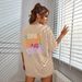 Women's Casual Black T-Shirt Simple round Neck Short Sleeve Breathable Cotton Polyester Top Loose Fit Back Print for Spring/Autumn Summer_ecoleips.com