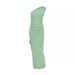 AC022 European And American Summer New Women's Solid Color One-Shoulder Sleeveless Ruched Slit Elegant Dress_ecoleips.com