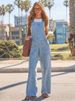 K Wide Leg Denim Overalls, Casual Slimming Jumpsuit, Women's Clothing Style_ecoleips.com