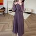 Women's Clothing Autumn Square Neck Pleated Slim Temperament High Waist Skirt Women_ecoleips.com