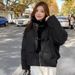 girl Girl 2025 New Korean Style Fleece-Lined Thickened Parka Women, Loose Fit Short Cotton Jacket For Petite Figures_ecoleips.com