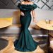 Women's Clothing Lotus Leaf One Shoulder Slim Tail Female Dress_ecoleips.com