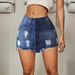 European And American Style Short For Women 2025, New Cross-border Ripped Slim-fit Bodycon Denim Skirt In Stock_ecoleips.com