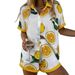 Women's Resort Style Printed Collared Shirt And Shorts Set Short Sleeve Summer Outfit_ecoleips.com