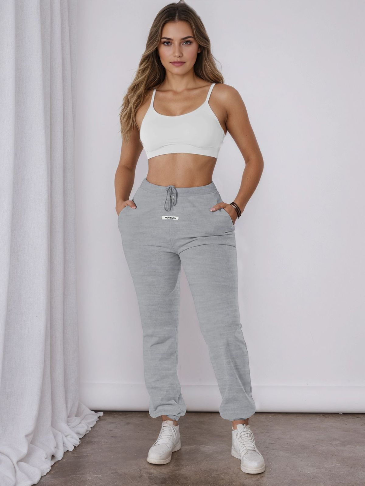 High-Waisted Drawstring Lounge Pants For Women – Oversized Straight-Leg Casual Pants (12 Colors, S-XL)_ecoleips.com
