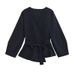 Foreign Trade Clothing 2025 Spring New European American Style Women's Elegant Deep V-neck Blazer With Belt And Shoulder_ecoleips.com