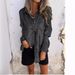 Women's Casual Suede Lapel Shirt Spring Fashion Clothing Style_ecoleips.com