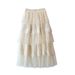French Lace Patchwork Skirt Fairy Gauze Skirt New Umbrella Skirt Medium Length Embroidered Cake Skirt_ecoleips.com